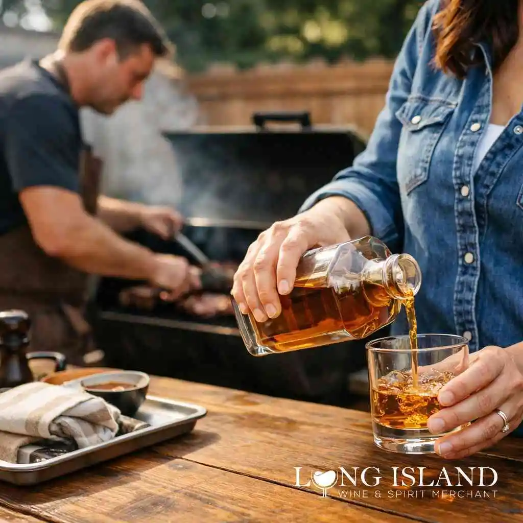 4. Grilled meats and whiskey make sense only when the grill has real char — Long Island Alcohol Store